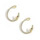 Hot style glass drill ear clip earrings with s-shaped alloy