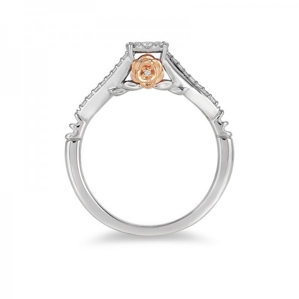 Crystal Frame Promise Ring in Two-Tone Copper and zinc alloy