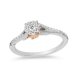 Crystal Frame Promise Ring in Two-Tone Copper and zinc alloy