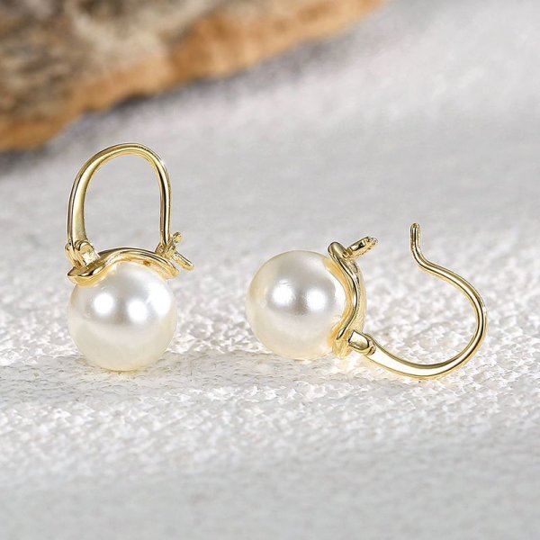 Simple bead earrings female retro popular pearl earrings temperament hundred matching earrings