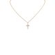 Cream Pearl Cross Chain Necklace