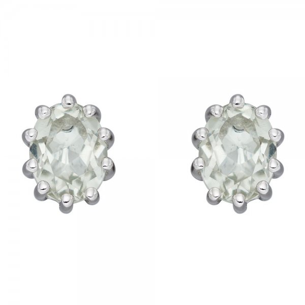 Green Amethyst Stud Earrings