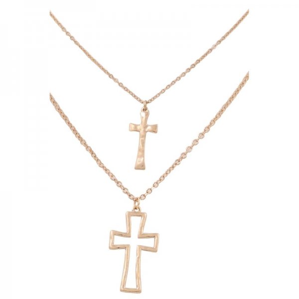 Cross Pendant 2-Piece Necklace Set