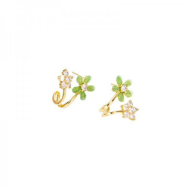 Delicate opal flowers stud earrings