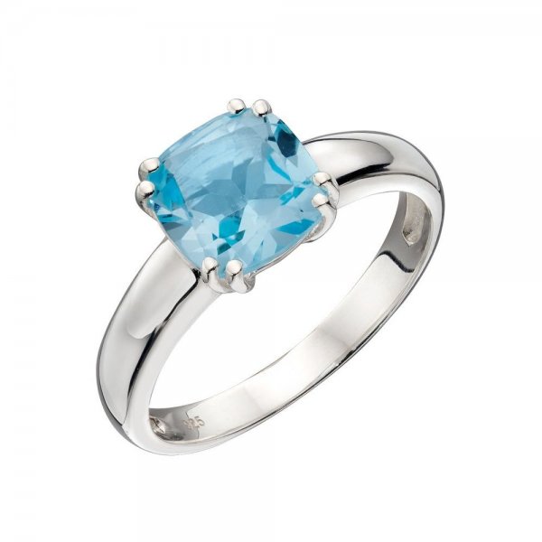 Blue Topaz Cushion Cut Ring