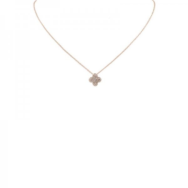 Quatrefoil Rhinestone Pendant Necklace