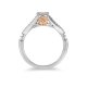 Crystal Frame Promise Ring in Two-Tone Copper and zinc alloy