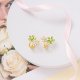 Delicate opal flowers stud earrings