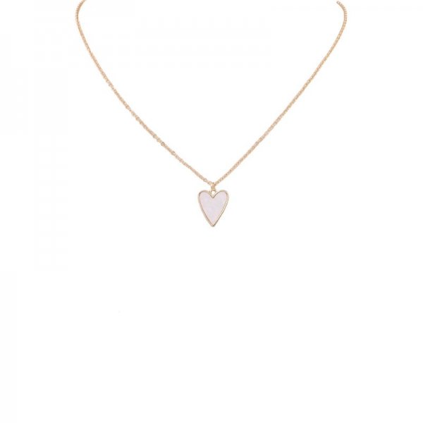 Cream Pearl Heart Necklace