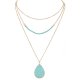 Semi Precious Stone Teardrop Necklace