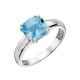 Blue Topaz Cushion Cut Ring