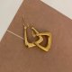 Titanium steel plating K copper color preservation color simple temperament metal versatile earrings retro female earrings