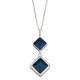 Double Square Kite Drop Pendant with Montana Blue Crystal