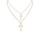 Cross Pendant 2-Piece Necklace Set