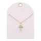 Cream Pearl Cross Chain Necklace