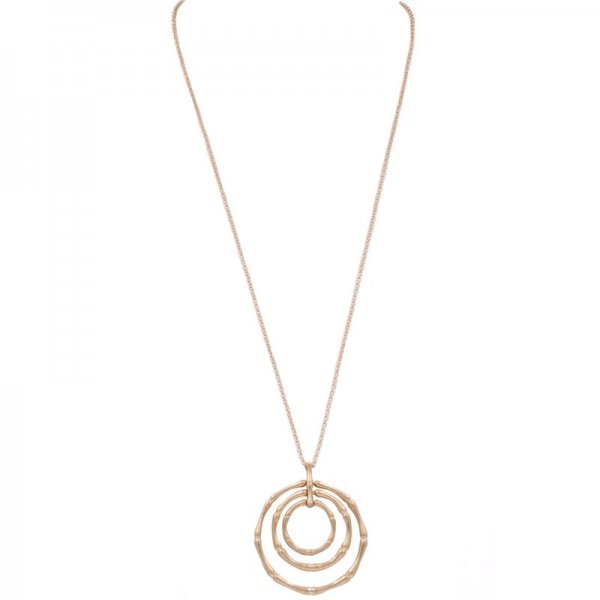 Bamboo Ring Pendant Long Necklace